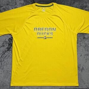 Champion Oregon Ducks T-Shirt Mens 2XL Yellow Graphic Logo NCAA College Tee